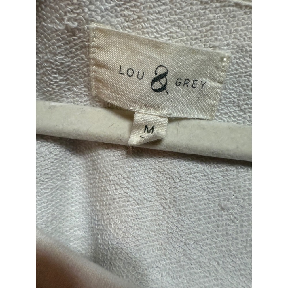 Lou & Grey White Navy Blue Lobster Print Sweatshirt Relaxed Crew Neck Cotton L - Picture 3 of 9